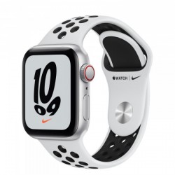 2021 - Apple Watch Nike SE GPS + Cellular, 40mm Silver Aluminium Case with Pure Platinum/Black Nike Sport Band - Regular